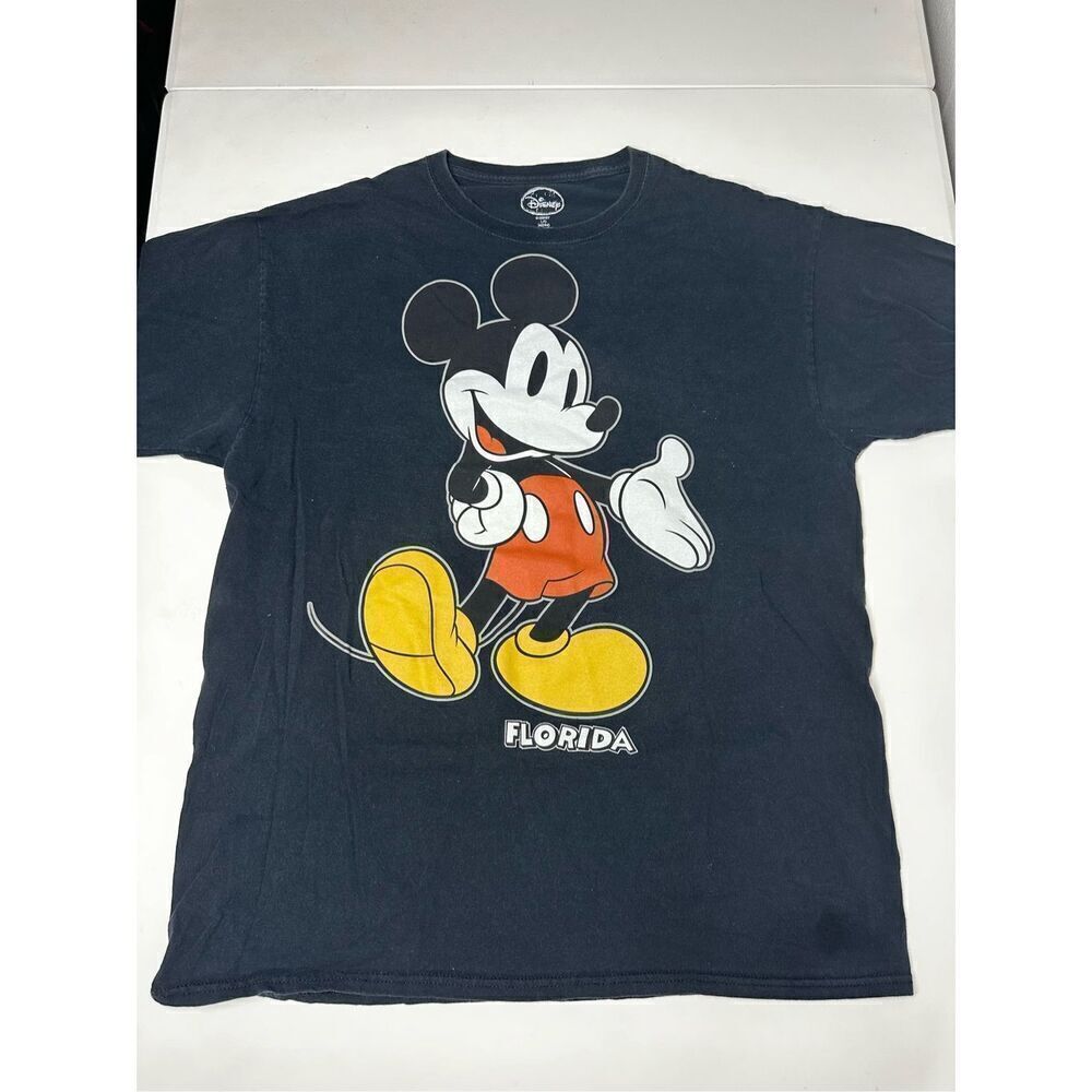 Florida Disney World Mickey Mouse Front Back Graphic T-Shirt Black Sz L * Notes